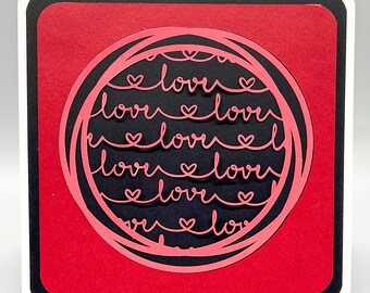 Karta miłosna „Dimensional Hearts”: Elegancka na Walentynki lub rocznicę