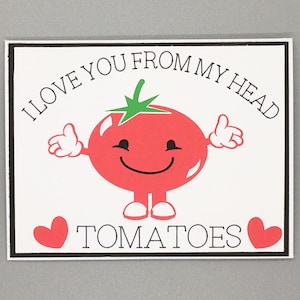 Carte d'amour, jolie carte de tomate, carte d'amour de Punny, jolie carte de Saint-Valentin, carte de Saint-Valentin de Punny, carte d'anniversaire