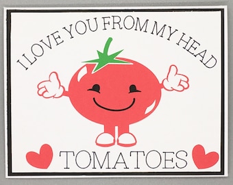 Karta miłosna, słodka karta z pomidorem, zabawna karta miłosna, słodka karta walentynkowa, zabawna karta walentynkowa, karta rocznicowa