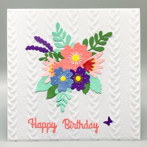 Bloemen verjaardagskaart, Happy Birthday Card, bloem verjaardag, mooie verjaardagskaart, mooie verjaardagskaart, lente verjaardagskaart