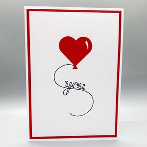Liefdeskaart, Valentijnsdagkaart, hartballonkaart, romantische kaart, Love You Card, jubileumkaart, leuke Valentijnsdag, leuke liefdeskaart