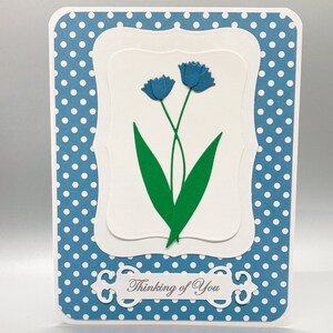 Tarjeta de pensamiento floral en usted, tarjeta de flor azul, tarjeta de pensamiento de jardinería en usted, tarjeta de cumpleaños, tarjeta de simpatía, tarjeta de amistad