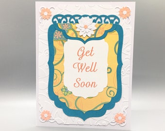 Get Well Soon Card, Floral Get Well Card, Feel Better Soon Card, Pretty Get Well Soon Card