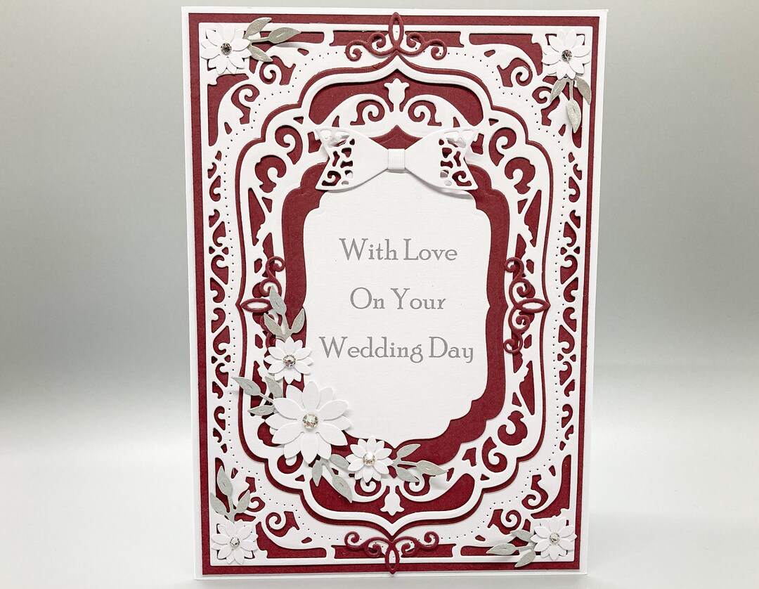 Swarovski Crystal Handmade Wedding Card: Personalized Elegant Design - Etsy