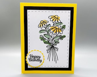 Kartka urodzinowa, kartka urodzinowa z kwiatami