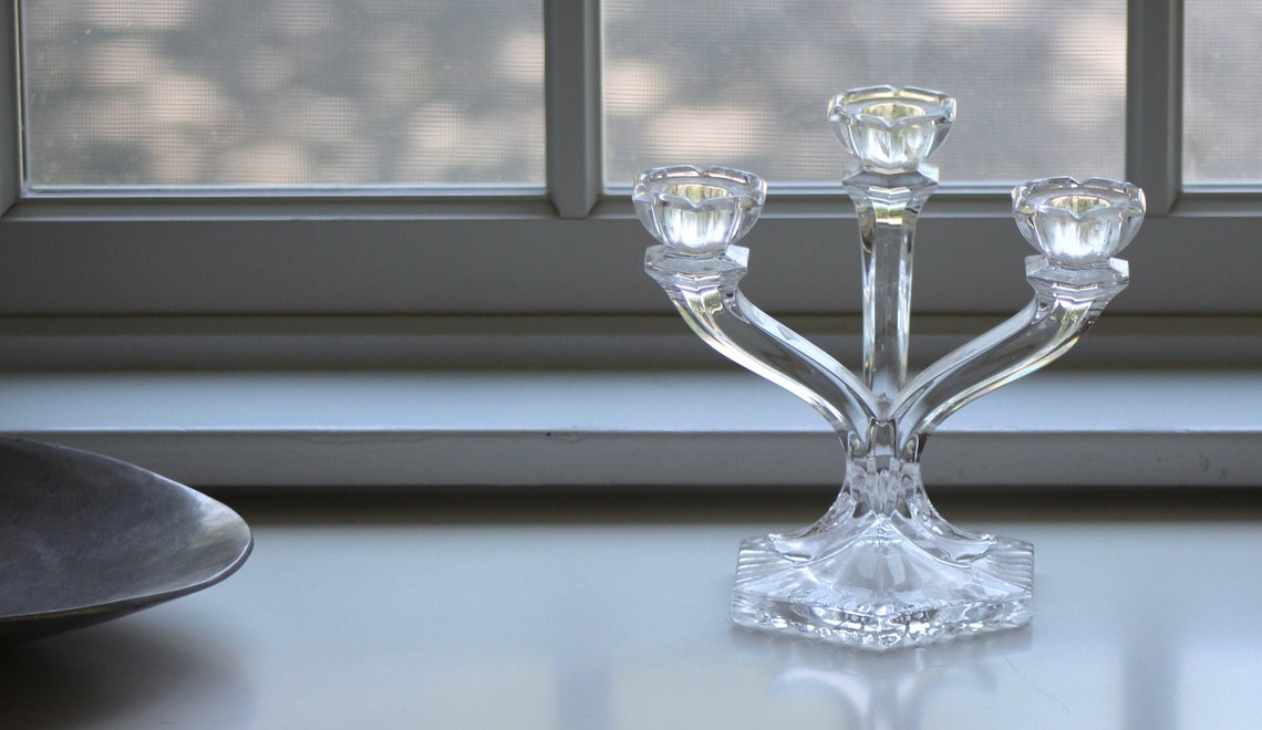 Galway Irish Crystal 3 Arm Candle Holder Etsy