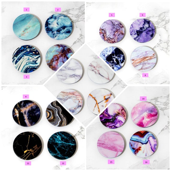 Marble Pop Socket With Black Base Marble Pop Out Phone Holder