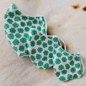 Happy green Shamrock St Patrick Day face mask covering assorted sizes Free Shipping!