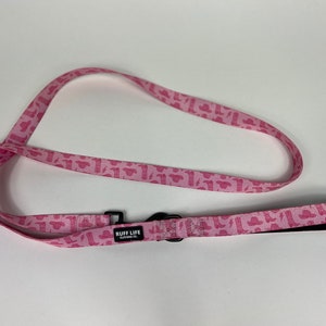 Pink Coastal Cowgirl Western Print Dog Leash, Ruff Life Clothing Co, Walk Wear, Pet Leash, pink, Western Dog, Cowgirl Hat, Boots