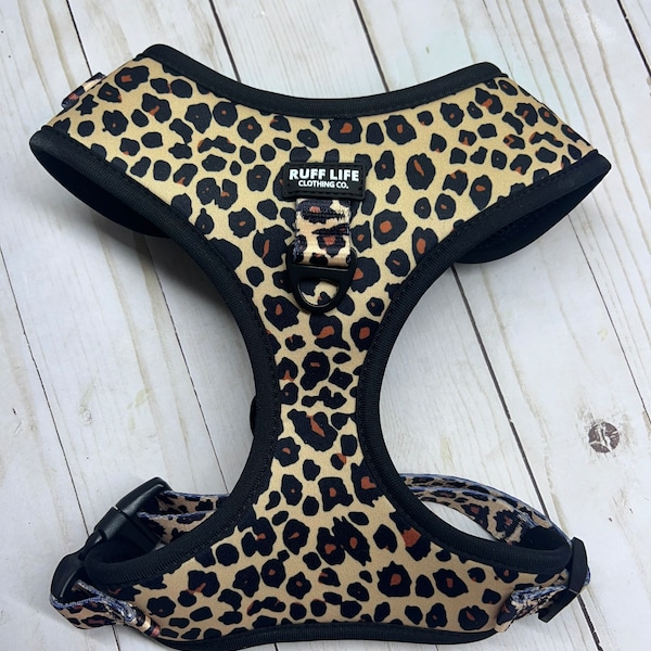 Leopard Print Dog Harness, Ruff Life Clothing Co, Walk Wear, Pet Harness, Cheetah