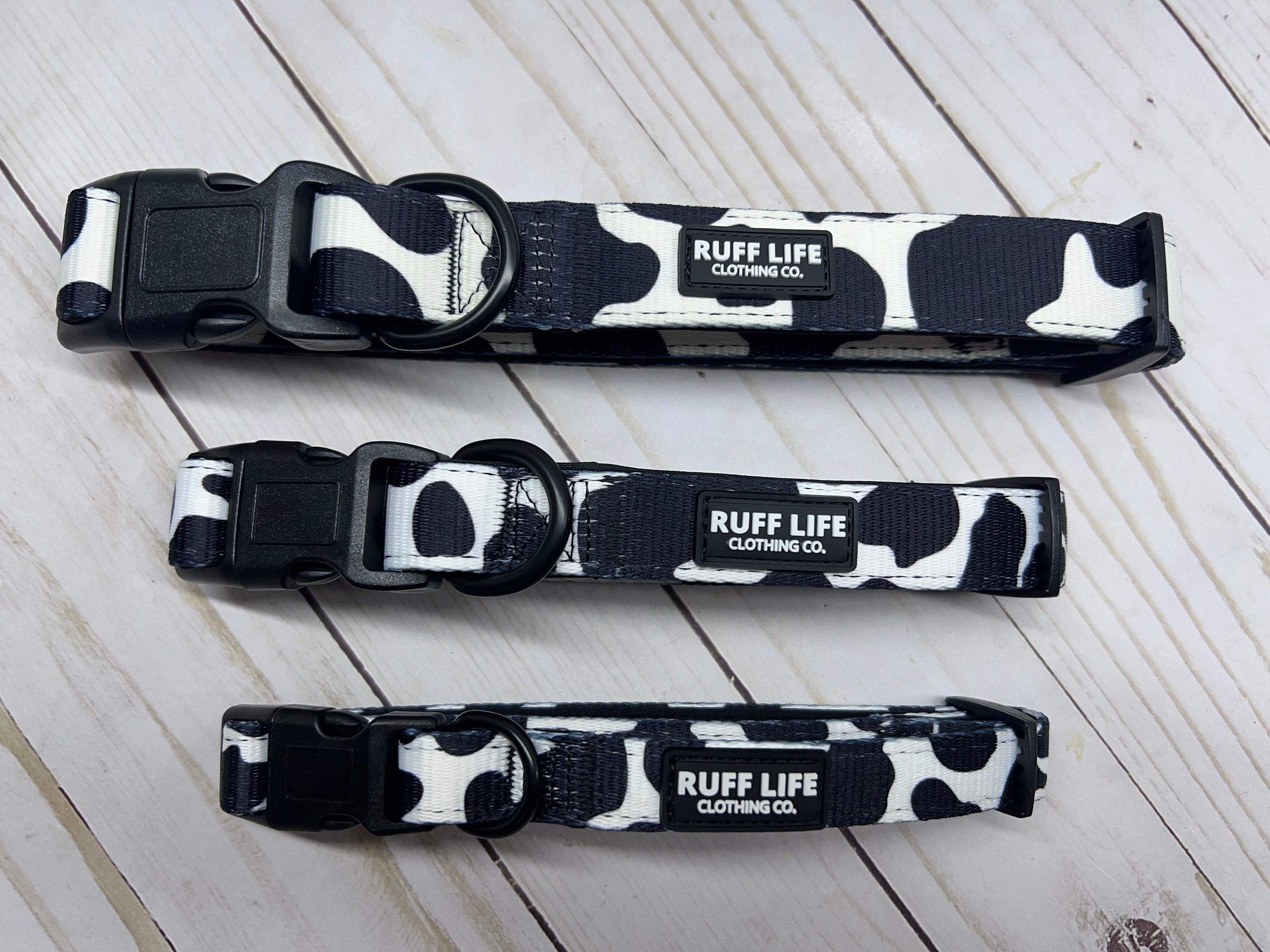 Cow Print Dog Collar, Ruff Life Clothing Co, Walk Wear, Pet Collar