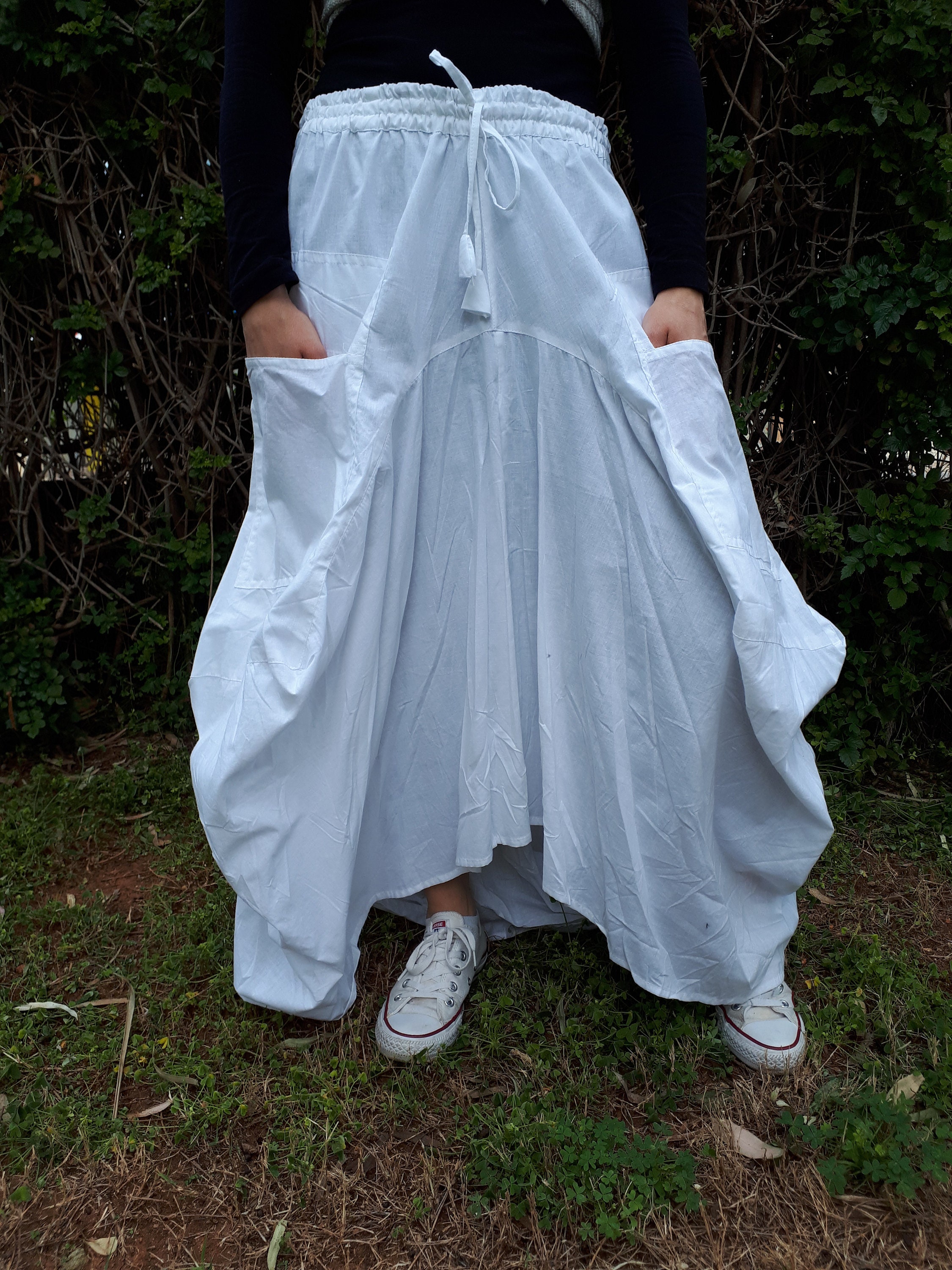 Maxi Cotton Skirt. Long Balloon Skirt. One Size Maxi Skirt. | Etsy