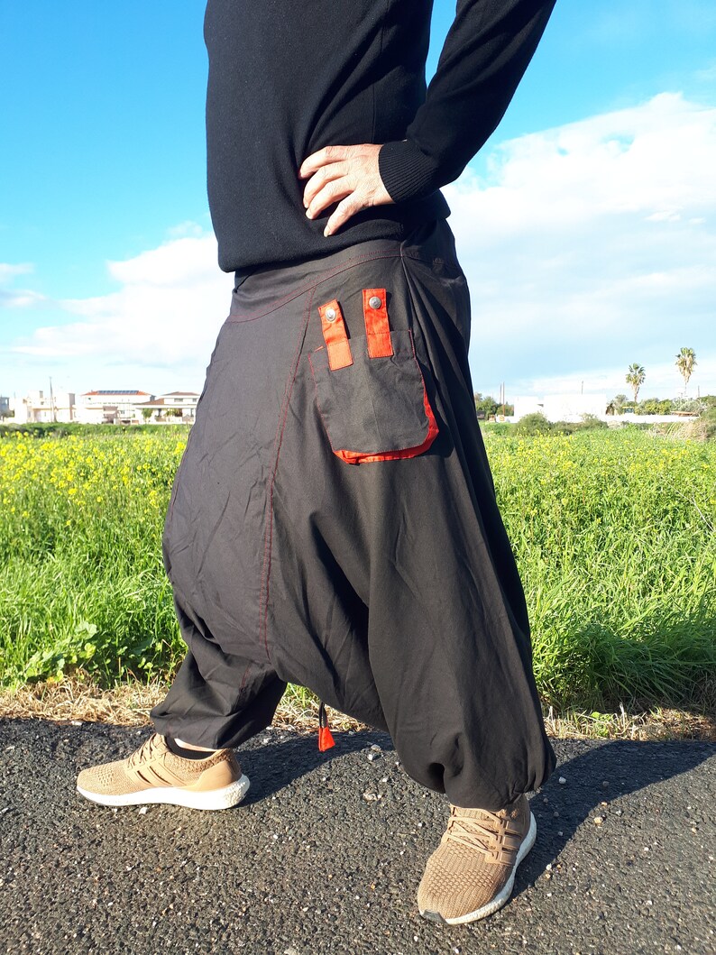 Cotton harem pants Unisex drop crotch cotton trouser Harem trouser for him her One size afgan pants Comfortable wide baggy yoga pants