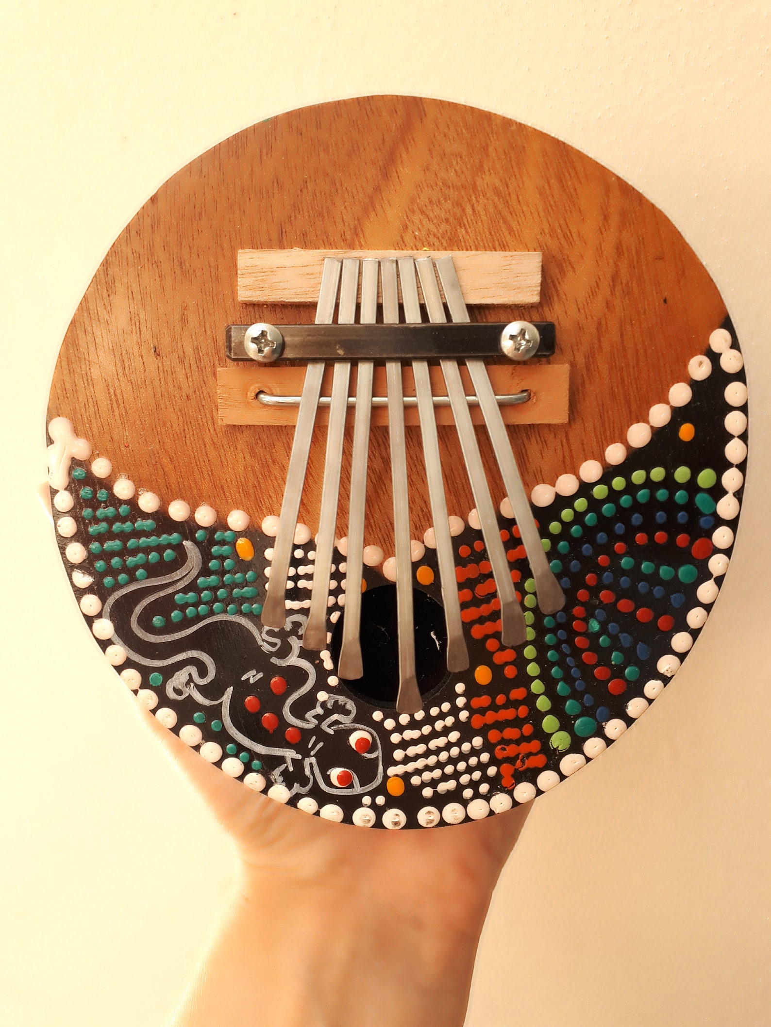 7 Notes Colored Coconut Kalimba Thumb Piano Sansula Etsy