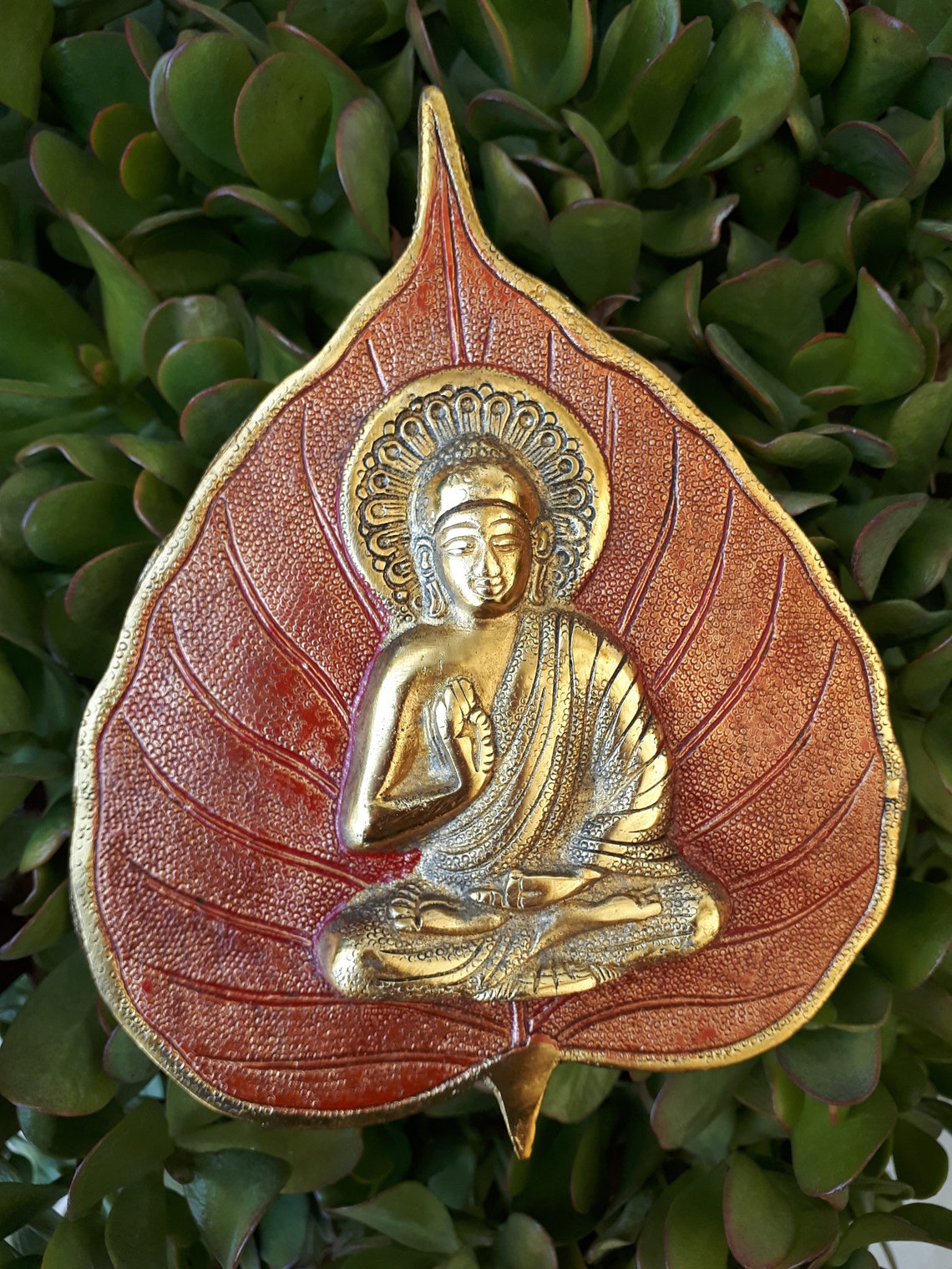 Sitting Buddha painted brass wall hanging. 20cm Metal Buda Etsy