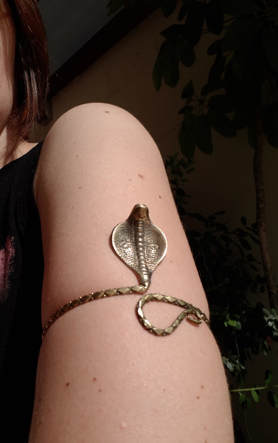 Mystic Cobra Gold Upper Arm Band Snake Bracelet at