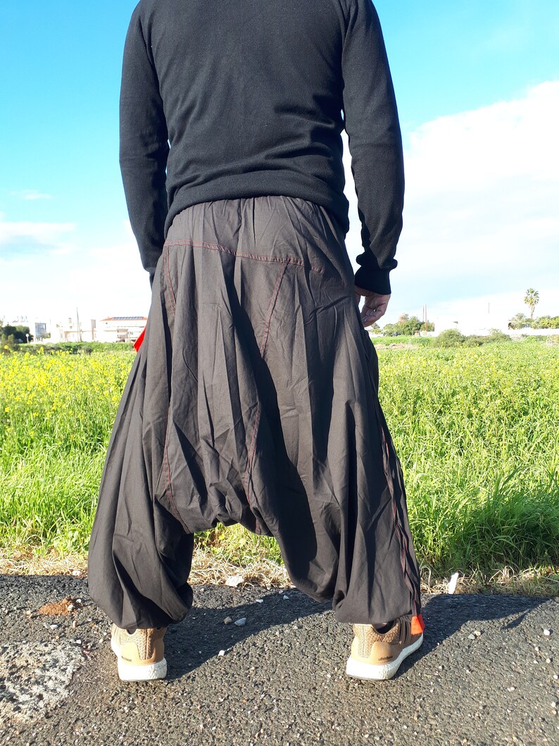 Cotton harem pants Unisex drop crotch cotton trouser Harem trouser for him her One size afgan pants Comfortable wide baggy yoga pants