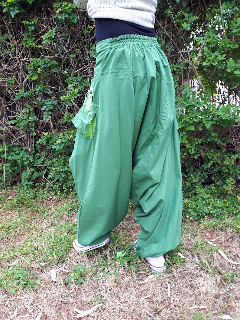 Cotton harem pants Unisex drop crotch cotton trouser Harem trouser for him her One size afgan pants Comfortable wide baggy yoga pants