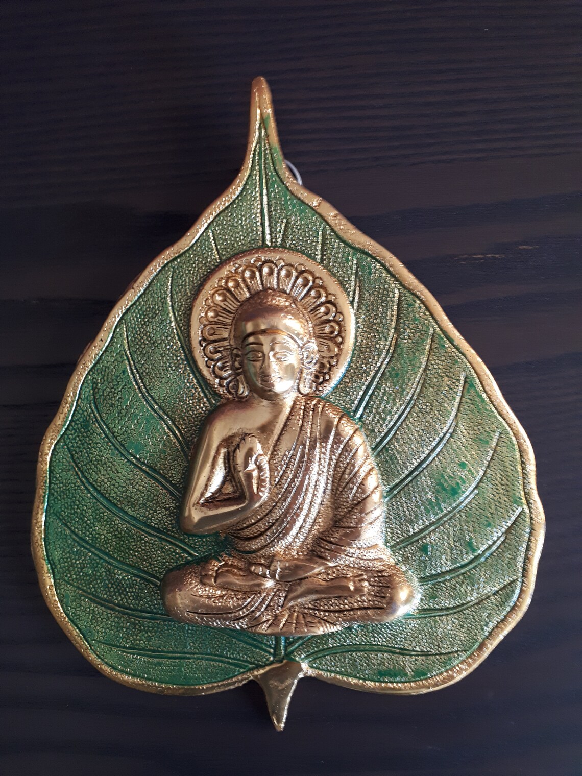 Sitting Buddha painted brass wall hanging. 20cm Metal Buda Etsy