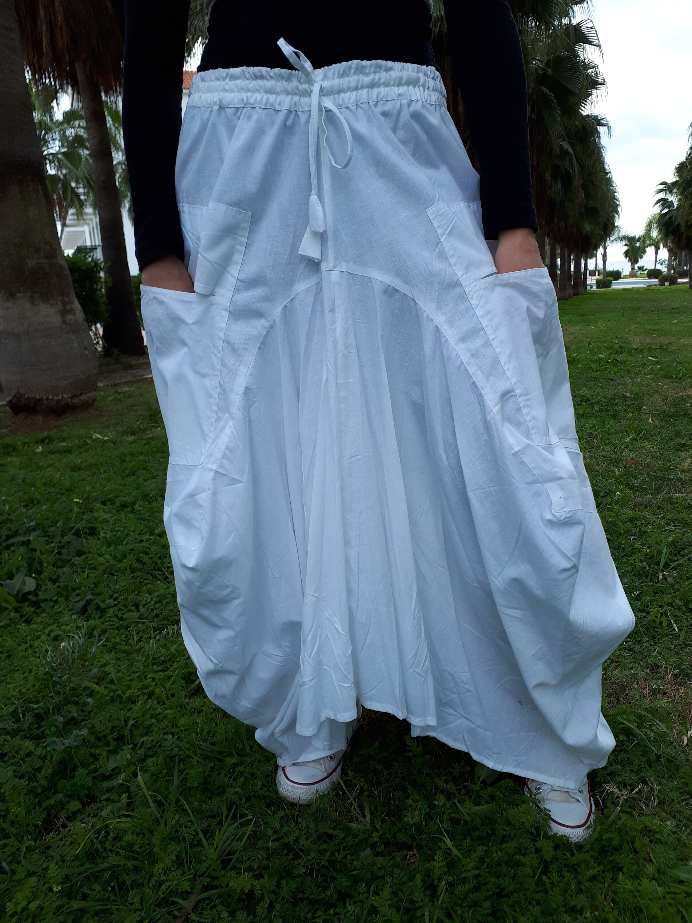 Maxi Cotton Skirt. Long Balloon Skirt. One Size Maxi Skirt. Etsy