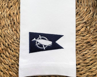 Nantucket Flag Kitchen Towel | ACK Embroidered Hand Towel