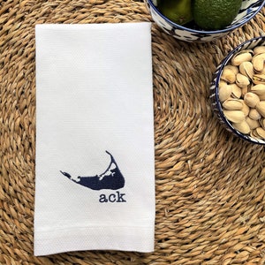 Nantucket Kitchen Towel | ACK Embroidered Hand Towel