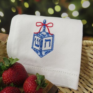 Dreidel Kitchen Towel | Embroidered Hand Towel | Maine DishTowel