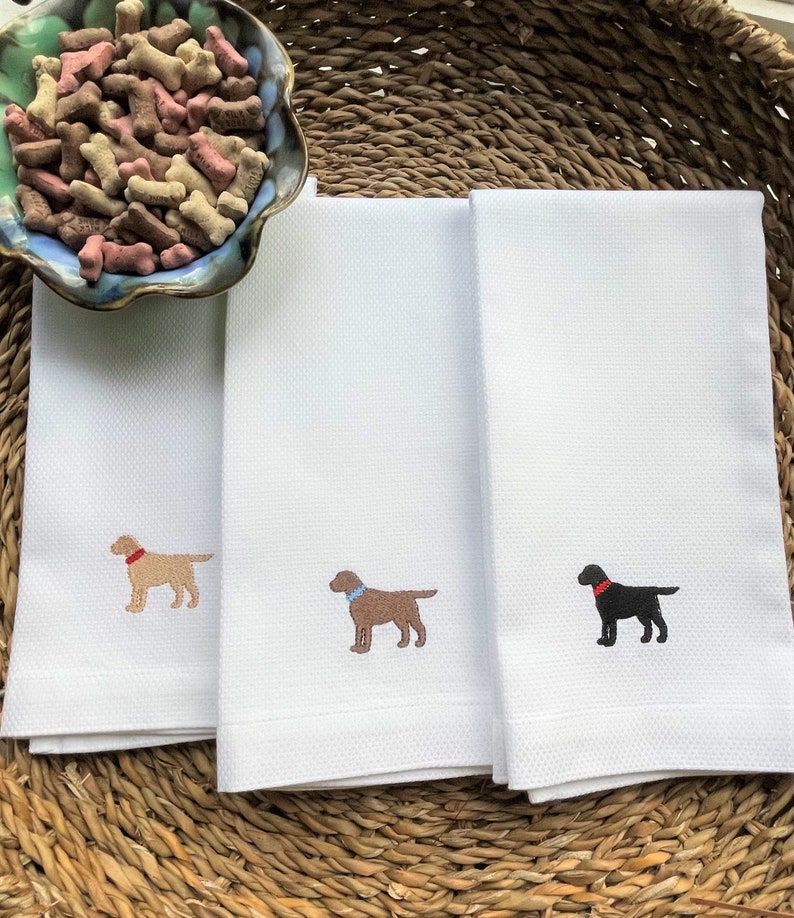 Black Lab Kitchen Towel Embroidered Hand Towel Maine Dish Towel Etsy