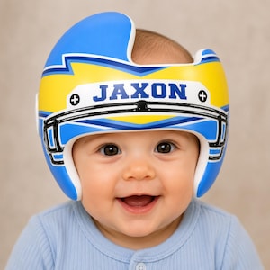 Baby Helm Wrap im Football Stil | Personalisierte Namensteller Doc Band Wrap | Sport-Thema Schädel-Helm-Vinyl