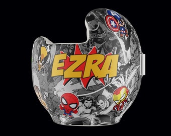Comic Hero Baby Helmet Wrap | Custom Doc Band Cover | Boys Helmet