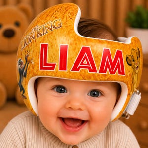 Löwe Safari Baby Helm Wrap | Cartoon Dschungel Tier Doc Band Wrap | Personalisierte Schädel-Helm-Vinyl