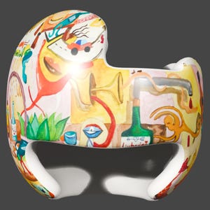Envoltura de banda de doctor con dibujos animados caprichosos / Calcomanía de casco craneal de estilo colorido pintada a mano para banda de doctor, banda de estrella y casco de percha