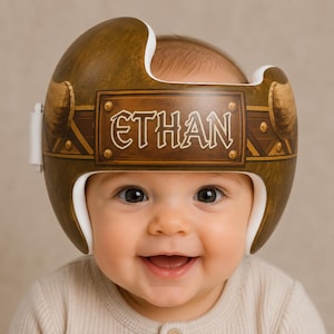 Wikinger Krieger Baby Helm Wrap | Rustikaler Schädelband-Abziehbild für Doc Band, Star Band, Hanger Helm | Nordisches mutiges Thema
