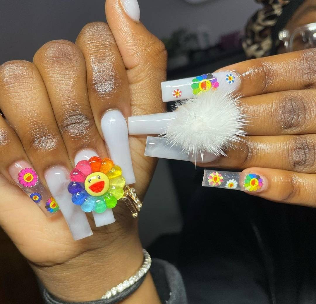 20pcs Luxury Nail Art Charms Murakami Flower Bear 3D Nails Etsy