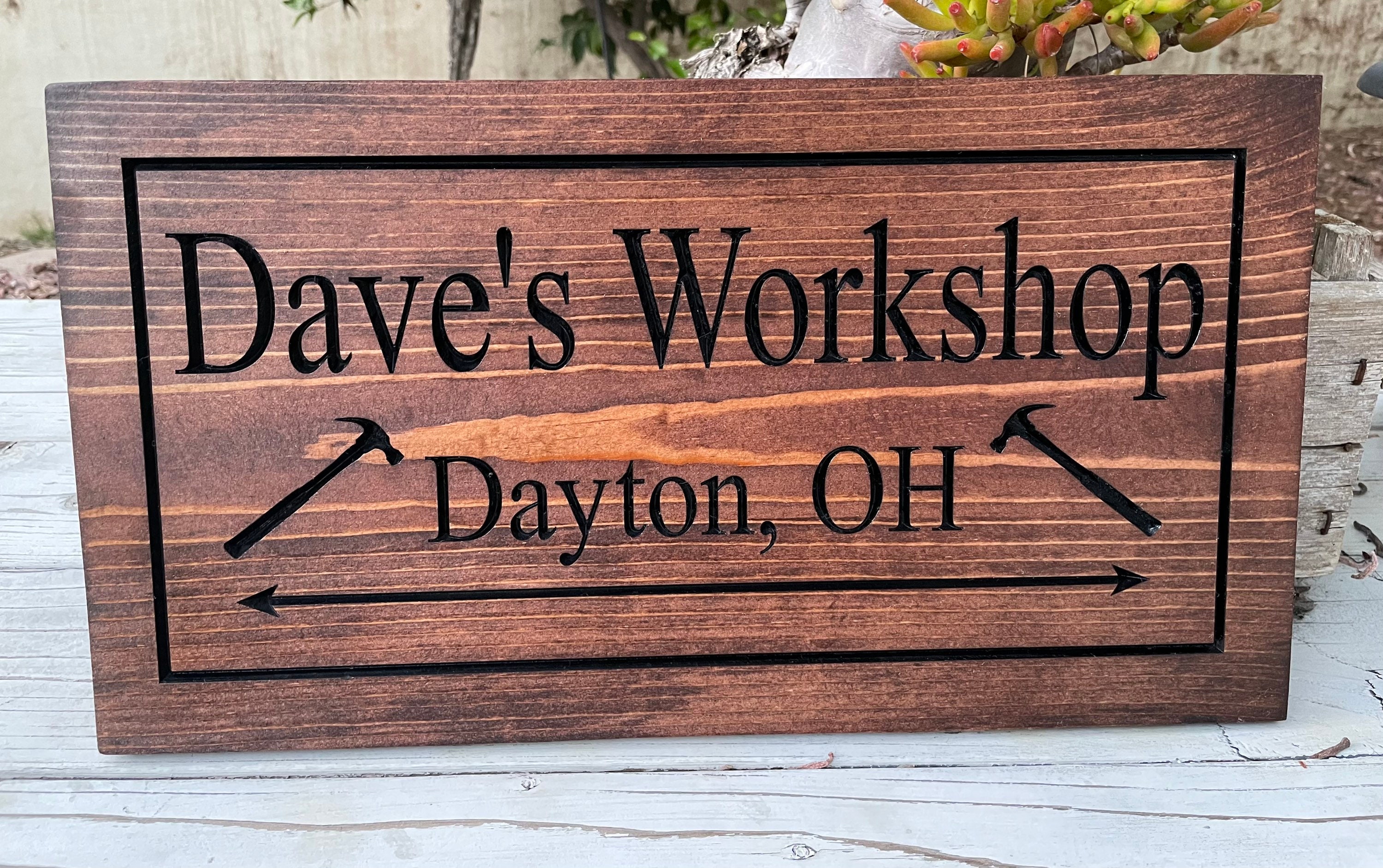 Wood Shop, Garage Sign Rustic Vintage Style Sign Man Cave Signs Custom Wood Sign Gifts