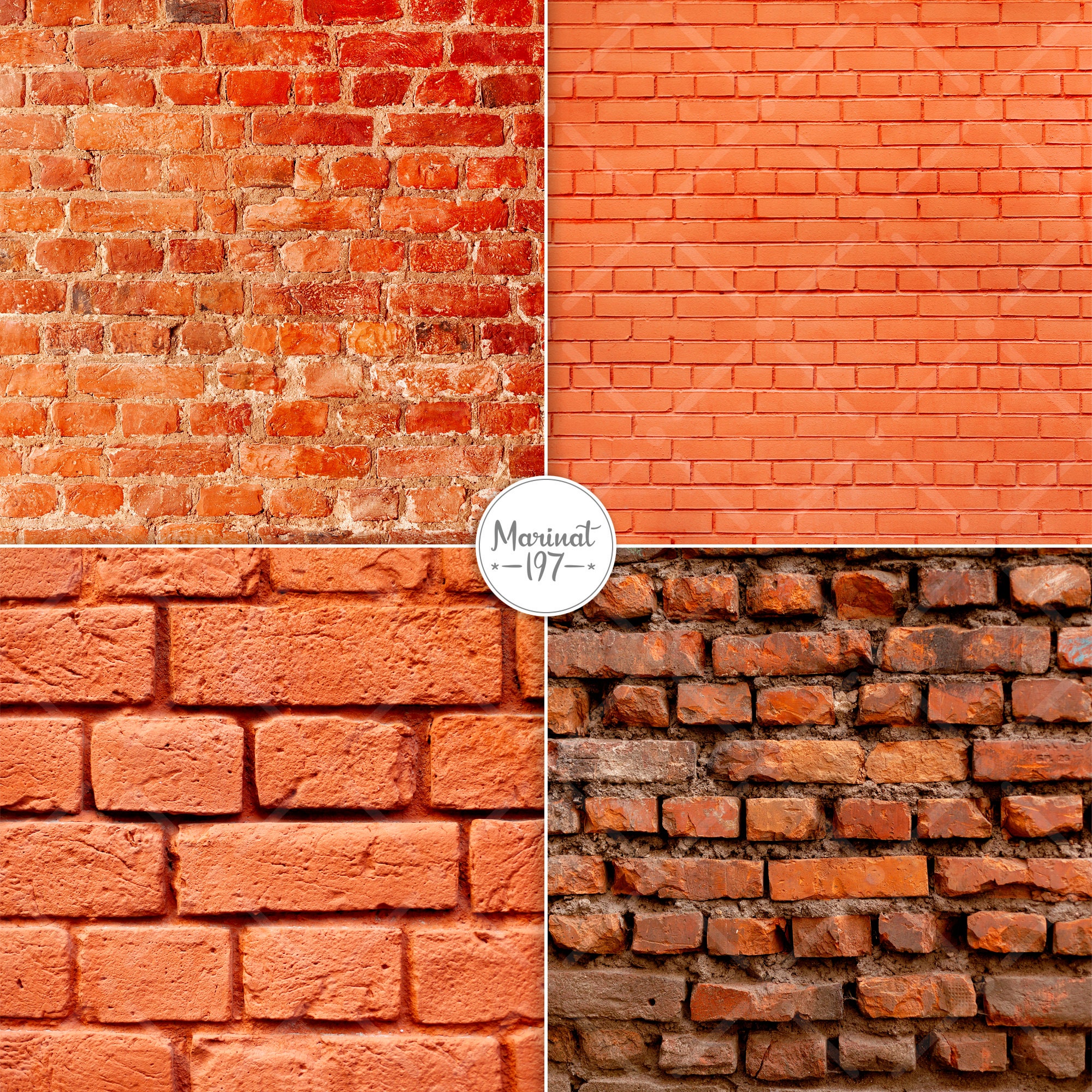Red Brick Walls Textures Brick Wall Paper Pack Instant Etsy