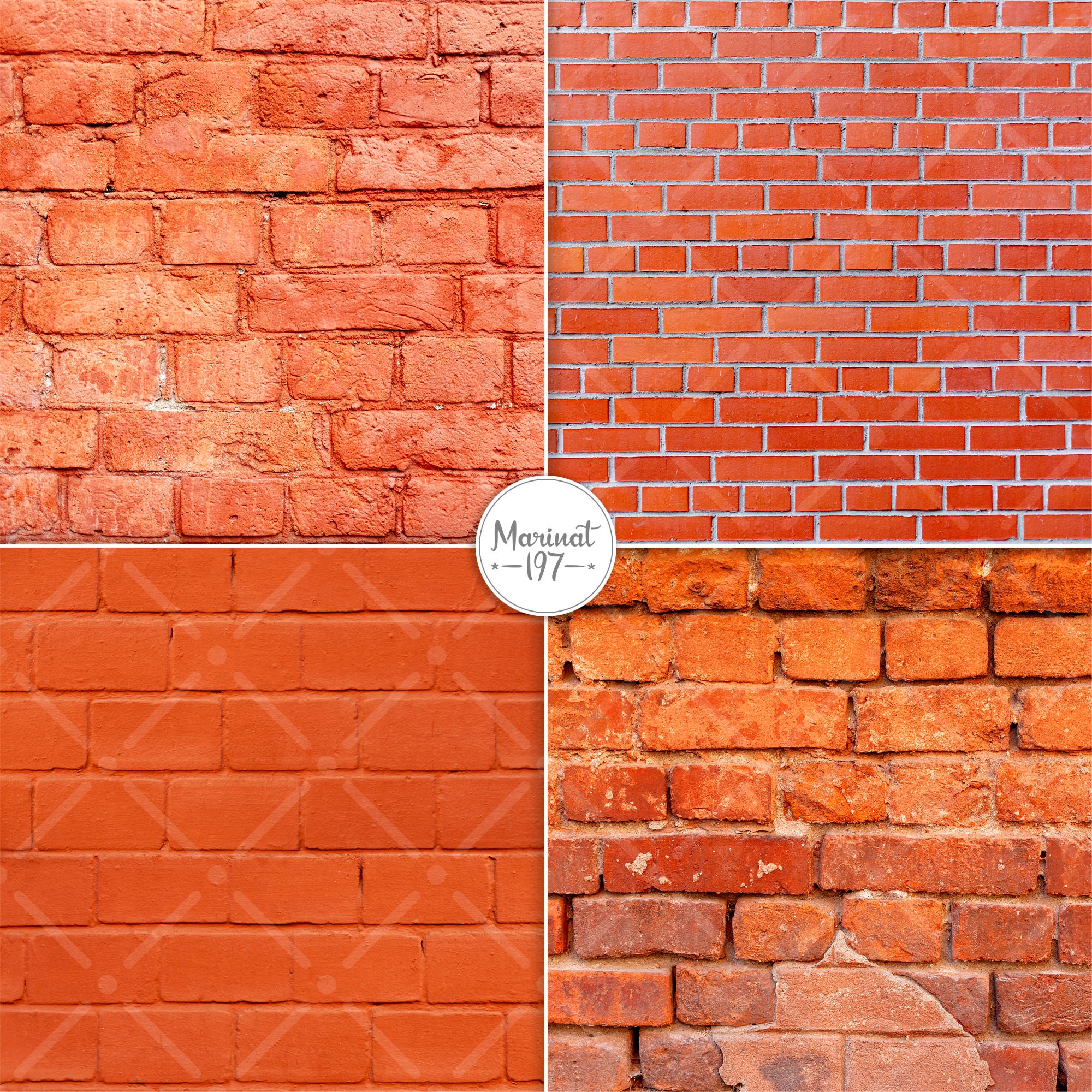 Red Brick Walls Textures Brick Wall Paper Pack Instant Etsy