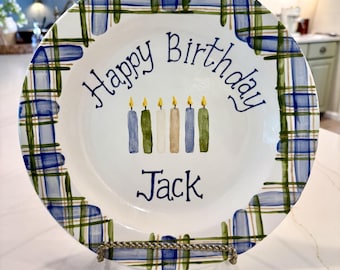 Hand-painted Personalized Birthday Plate