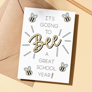 Rentrée des classes, carte pour enseignant, carte sur le thème des abeilles, cadeau de rentrée scolaire pour enfant, cadeau pour enseignant, carte de rentrée scolaire pour étudiant