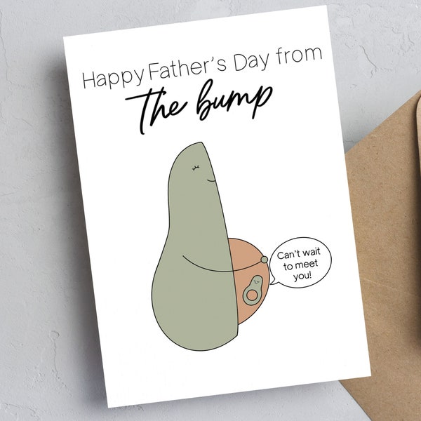 Dad to Be Father's Day Card, From the Bump, First Father's Day, New Dad Gift, Gift for Husband, Card from Pregnant Wife, Girlfriend