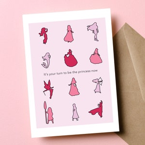 Princesse Disney, carte de fiançailles félicitations, cadeau de douche nuptiale, cadeau d'enterrement de vie de jeune garçon, vous allez vous marier