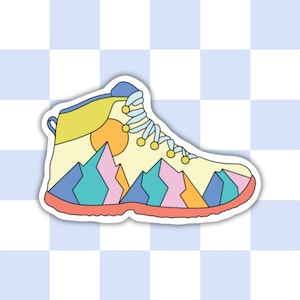 Hiking Boot Sticker, Hiking Sticker, Waterbottle Stickers, Outdoorsy Gifts, Gifts for Hikers, Mountain Sticker, Hiking Gift