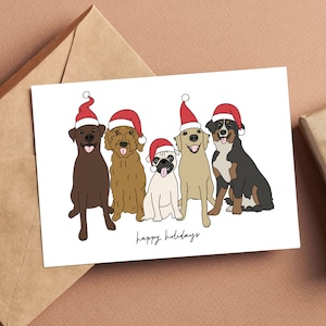 Hunde Weihnachtskarte, Geschenke für Haustierbesitzer, Karte mit Hunden, Weihnachtsgeschenk für Hundeliebhaber, Geschenk für Hundeliebhaber, Hundemama, Blanko Innen