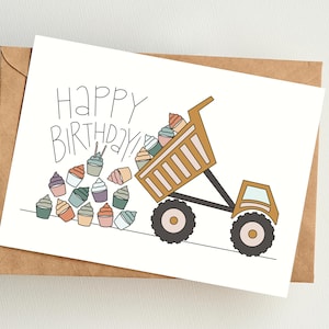 Fête d'anniversaire Construction, Carte d'anniversaire de camion-benne, Thème de la construction, Anniversaire de camion-benne, Anniversaire de petit garçon