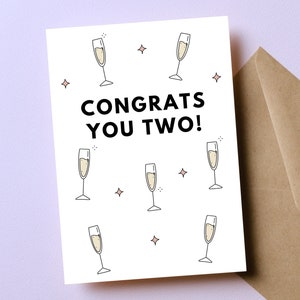 Champagner Geschenk, Glückwunschkarte, Karte für Hochzeit, Verlobungsgeschenk, Glückwunschkarte für neues Paar, Glückwunschhochzeitskarte