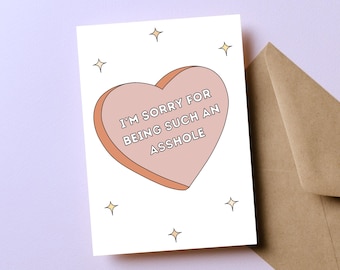 Funny Apology Card, Friendship Gift, Forgive Me