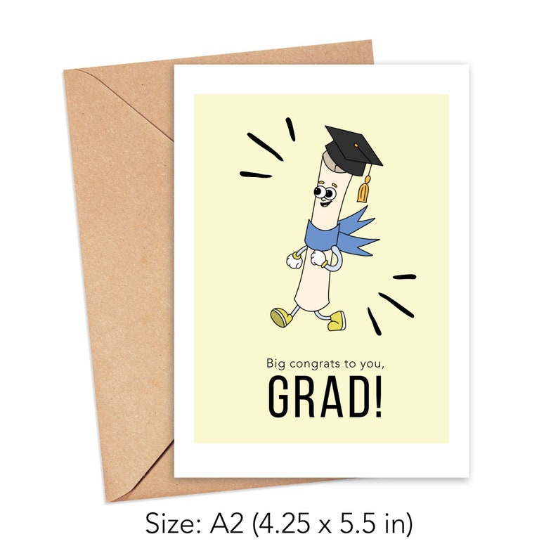 Big Congrats to You Grad, Congratulations Card, Graduation Card, Class of 2024, Diploma, Graduation Cap, High School, College Graduation image 4