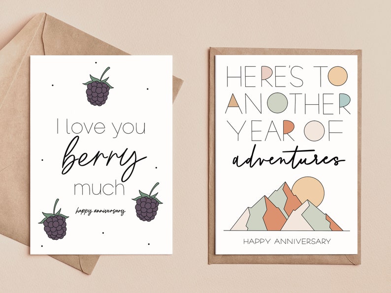Happy Anniversary Card Fruit Anniversary Card 4th Wedding Etsy