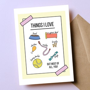 Carte Je t'aime pour chien - Parfaite pour les mamans et les papas chiens, idéale pour les anniversaires, la Saint-Valentin et plus encore