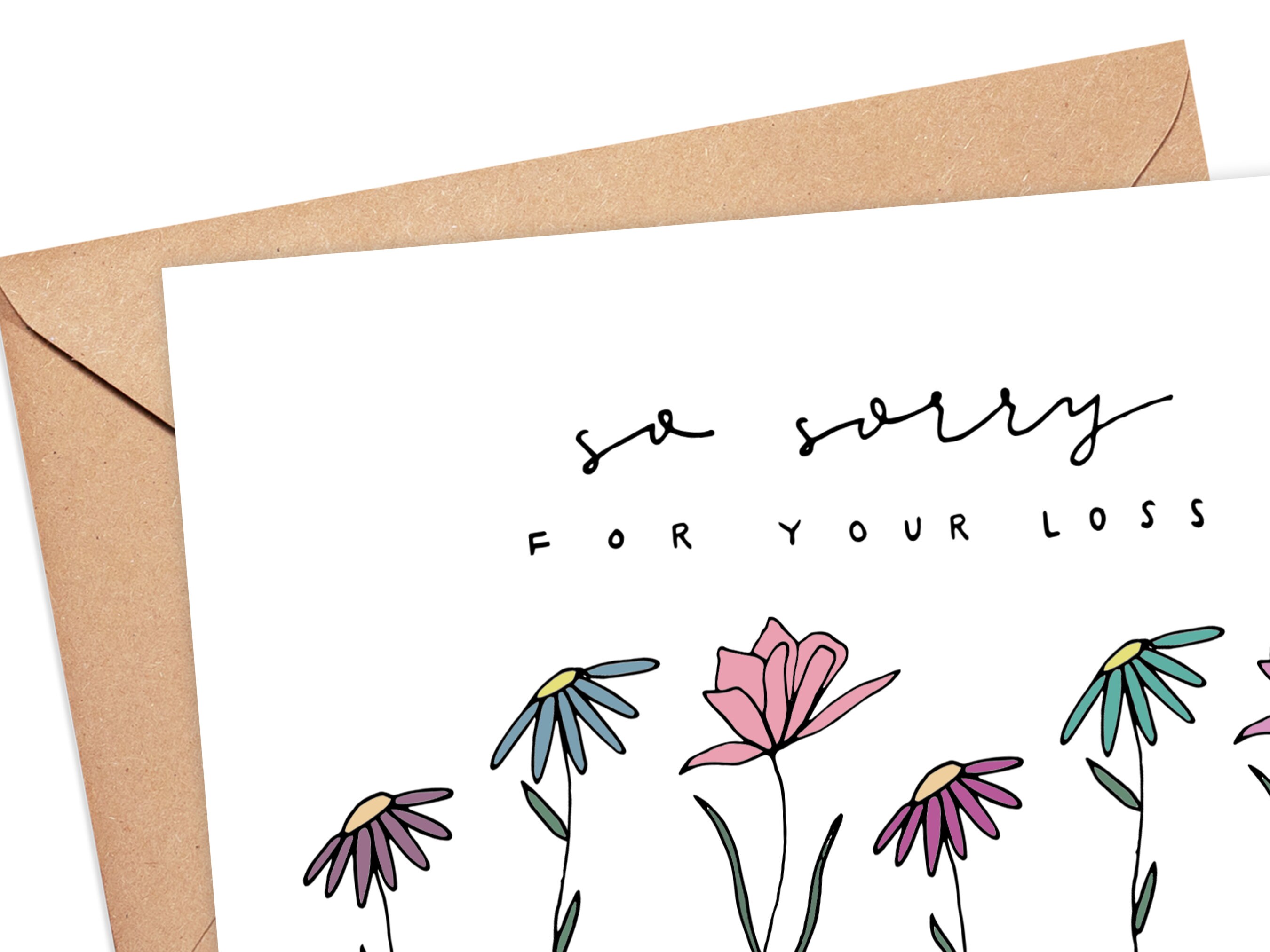 Flowers So Sorry for Your Loss Sympathy Handmade Greeting Etsy